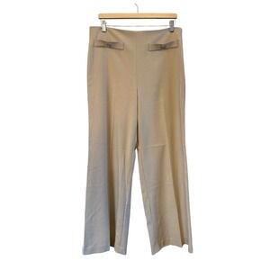 Wms NWT LOFT Khaki/Tan Wide Leg Flat Front Side Zip Dress Pants/Trousers Size 12